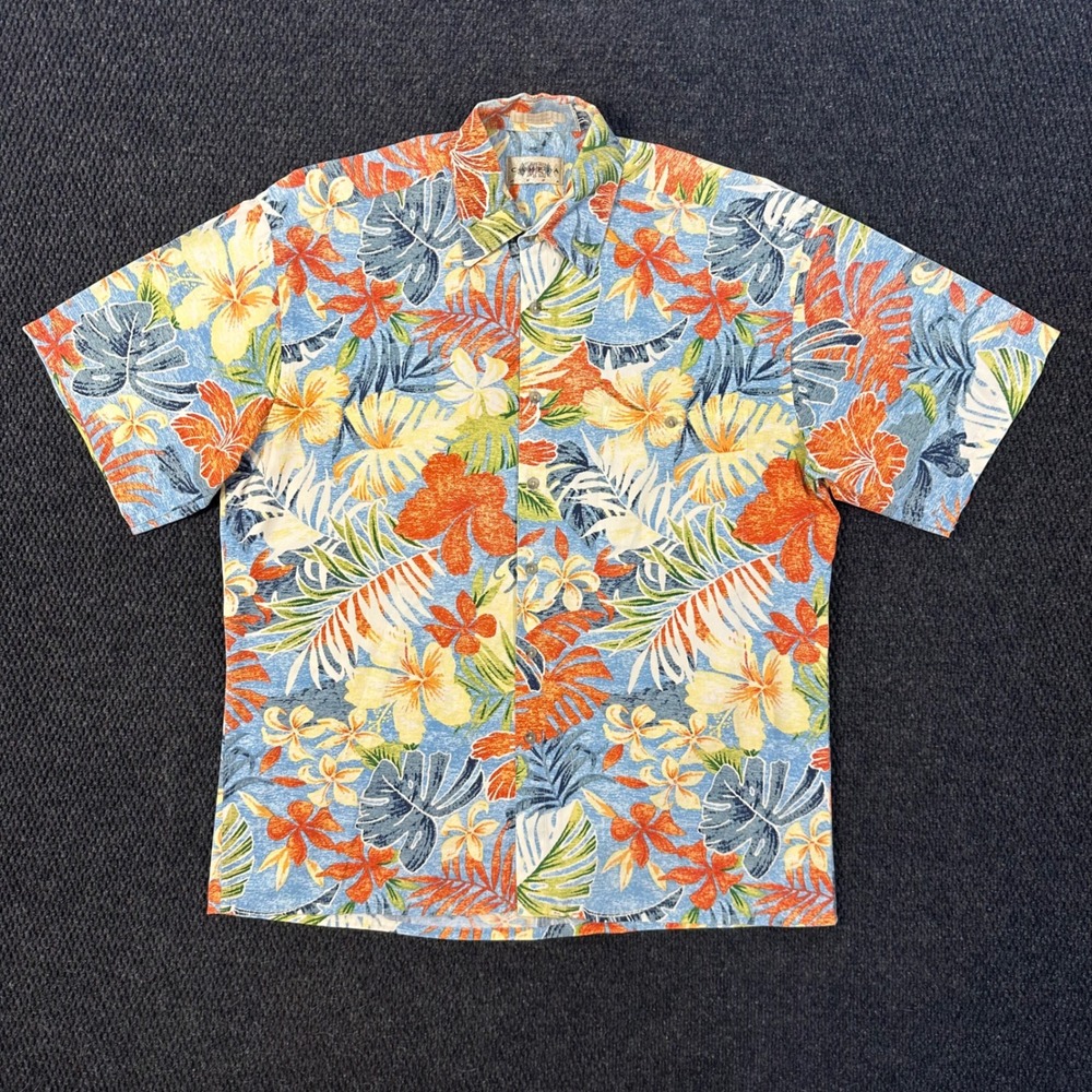 Vintage Campia Moda Hawaiian Aloha Shirt Mens XL Tropical Floral Resort Vacation